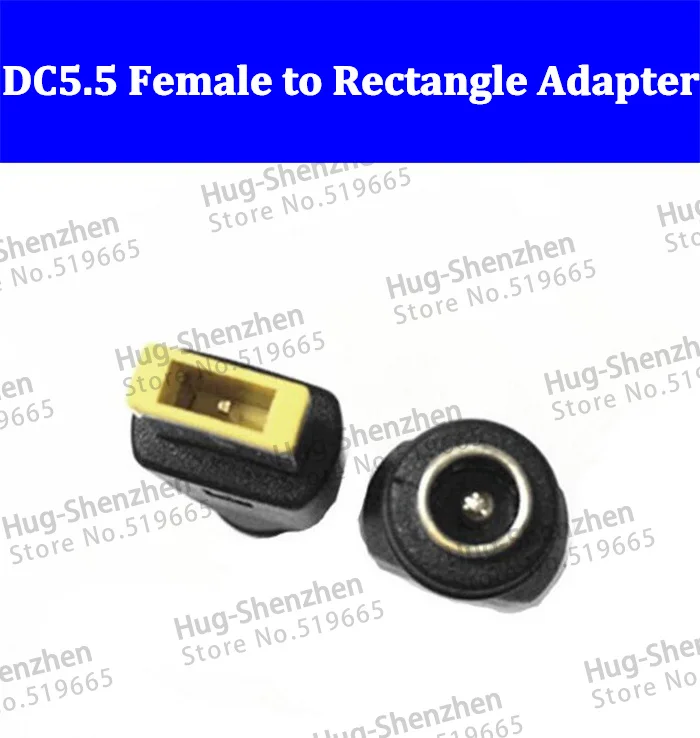 Fêmea para Retângulo de Alta Connector para Ibm e Lenovo Qualidade Power Adapter Converter Thinkpad — 100 Pçs – Lote Dc5.5 * 2.5