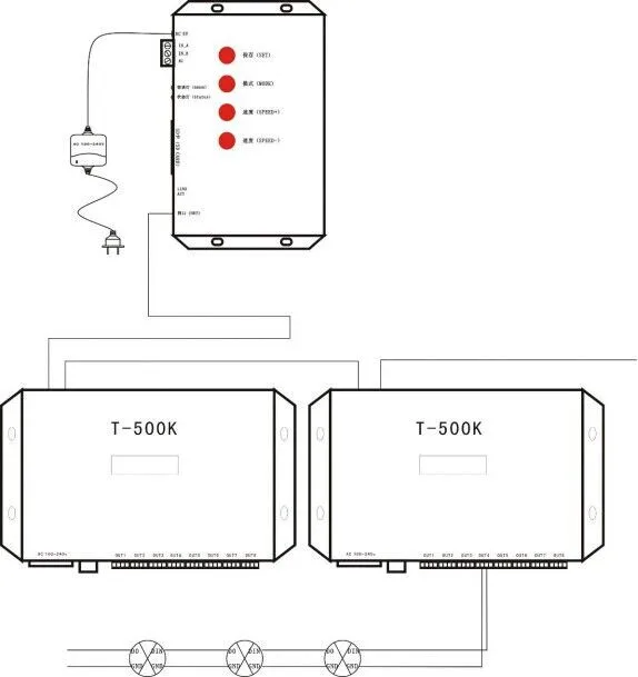 T-500K контроллер компьютер онлайн WS2801 WS2811 6812 8806 APA102 полноцветный светодиодный пиксель модуль контроллера 8 портов Поддержка до 300000 пикселей