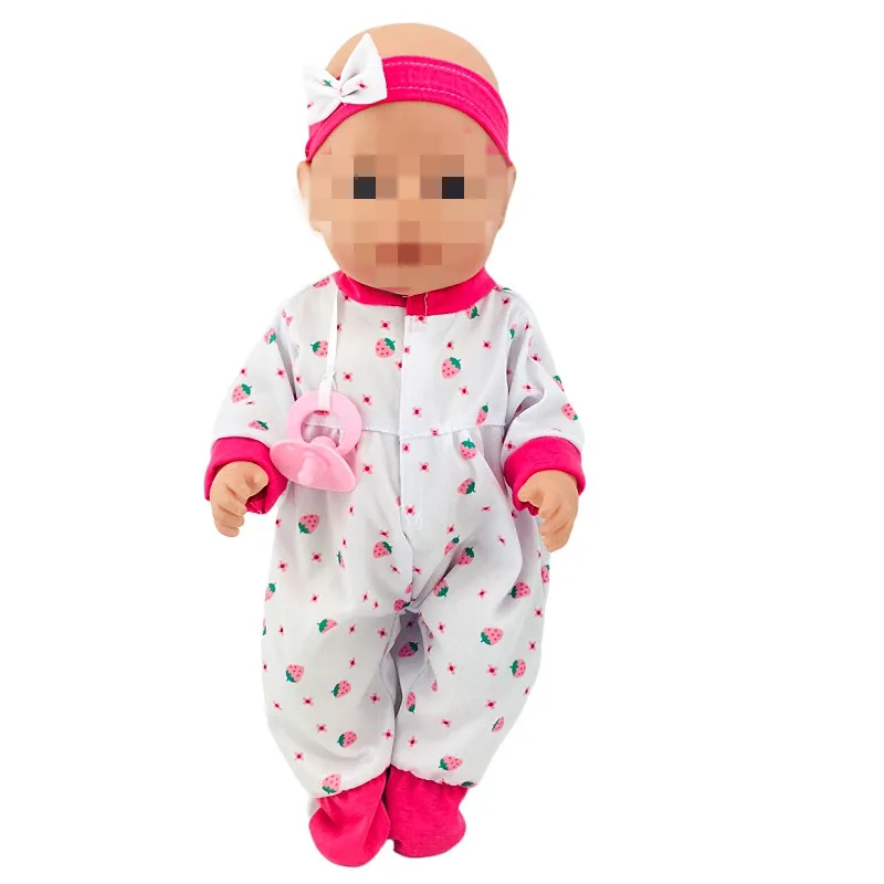 

Clothes For Doll Born Baby Fit 18 inch 43cm White Strawberry Star Bee Red Doll Suit Clothes Accessories For Baby Birthday Gift