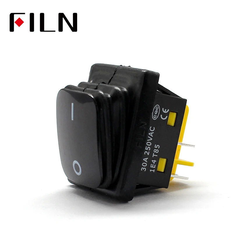 on off 30A250V heavy duty 4 pin DPST IP67 Sealed Waterproof t85 Auto Boat Marine Rocker Switch Black no LED (2)