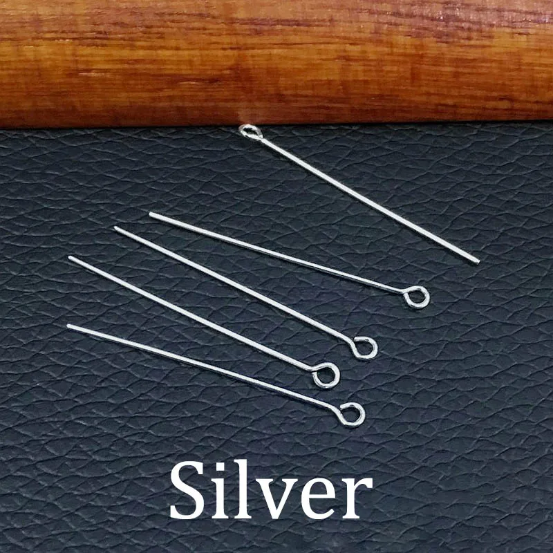 200pcs Rhodium Gold Silver Eye Head Pins 16 20 25 30 35 40 45 50 mm Eye Pins Findings For Diy Jewelry Making Jewelry Accessories Jewelry Findings