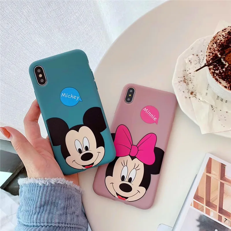 hot Mickey Mouse Anti-falling Cover For iphone 6 6S 7 8 Plus X10 XR XS Max Cartoon lovely Smiley face Minnie phone Cases |