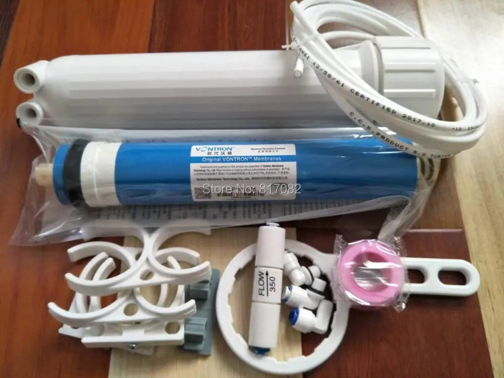 

Free Shipping 75gpd Vontron RO Membrane +1812 RO Membrane Housing +Reverse Osmosis Water Filter System Parts RO System Aquarium