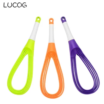 

LUCOG Twist Manual Kichen Egg Beater 2-in-1 Food-Grade PP Silicone Whisk Mixer Kitchen Blender Baking Flour Stirrer