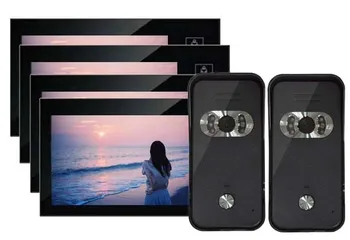 

XinSILu Luxury 7" Wired Video Doorphone Intercom Home Security System With 4 LCD Monitors+ 2 Cameras