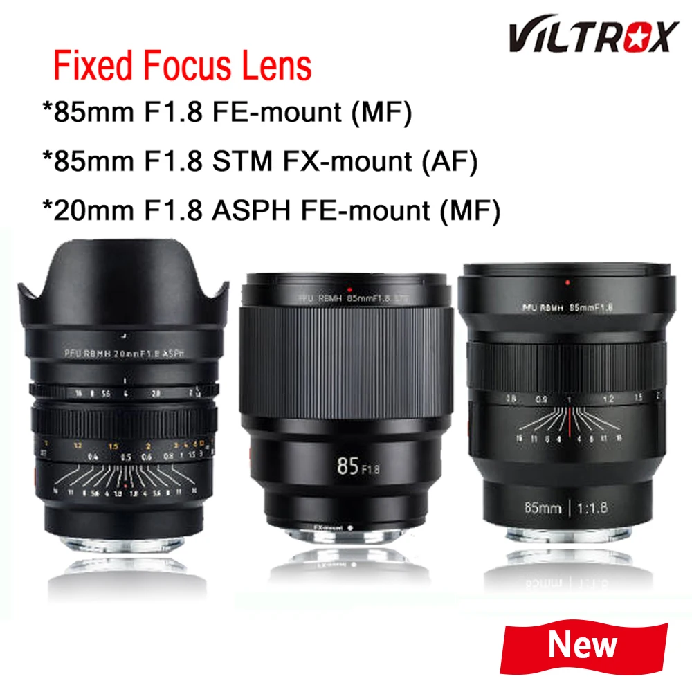 VILTROX 20 мм-85 мм f/1,8 линзы AS ED UMC широкоугольный объектив с фиксированным фокусом F1.8 объектив для камеры sony FE-Mount Fujifilm FX-Mount объектив