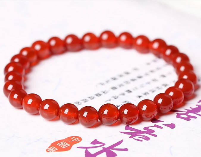 Модный камень унисекс круглый натуральный браслет с сердоликом, 6 мм(28 шт) Красный сердолик кристалл браслет ювелирные изделия