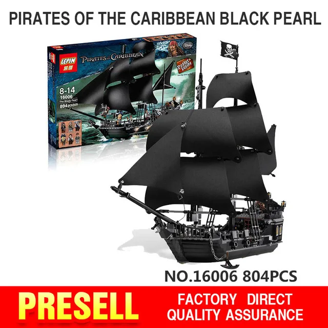 

804pcs New LEPIN 16006 Pirates of the Caribbean The Black Pearl Building Blocks Set Minifigures Compatible with Lego 4184 Gift