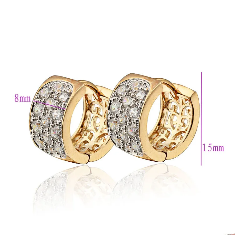 Позолоченные серьги-кольца Huggie для женщин, Серьги Brincos с камнями и кристаллами, модные ювелирные изделия,, 20E18K-33