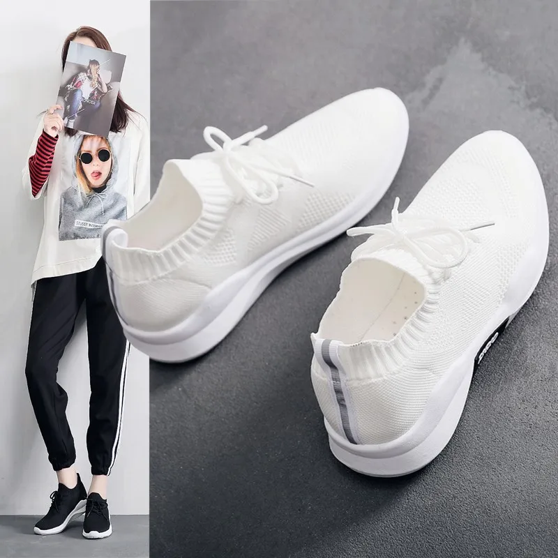 

Women Casual Shoes Fashion Breathable Light Walking Mesh Lace Up Flat Shoes Sneakers Women 2018 Fashion Tenis Feminino UNN