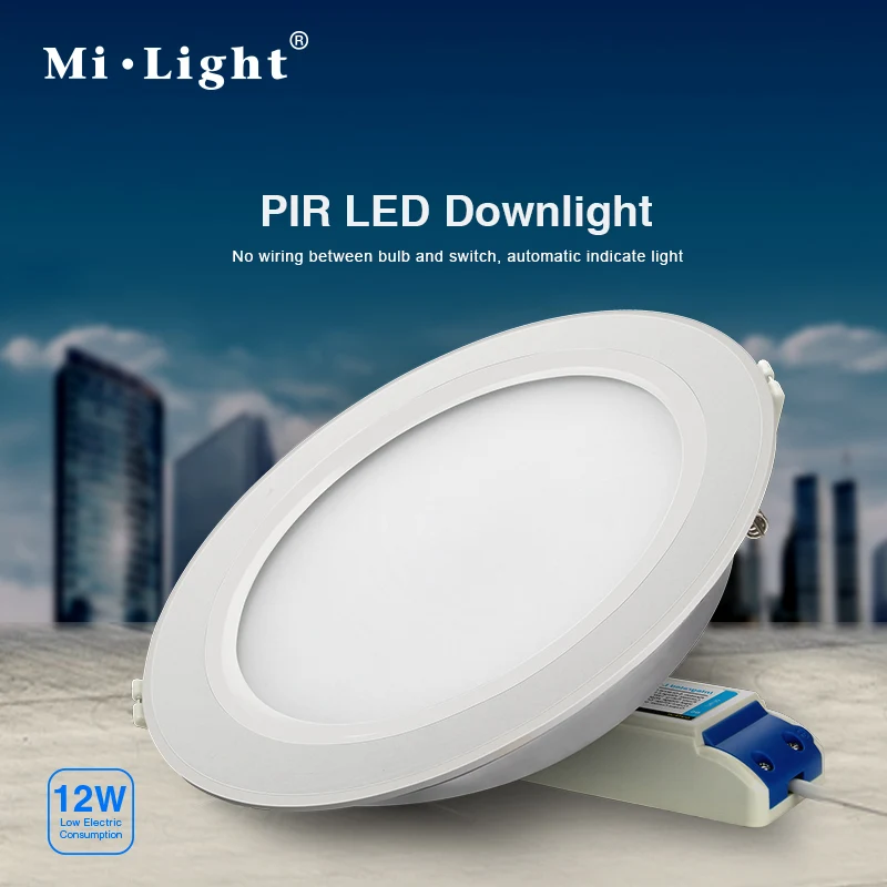 

12W PIR LED downlight with PIR sensor together;AC85-265V input;mi-light brand