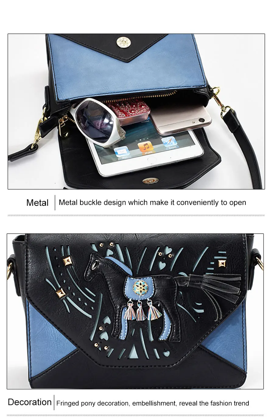  JKBW New Female PU Messenger Bags Leather Handbag with Pony Shape Women Shoulder Bags Summer Casual High Quality Crossbody Bags (14)