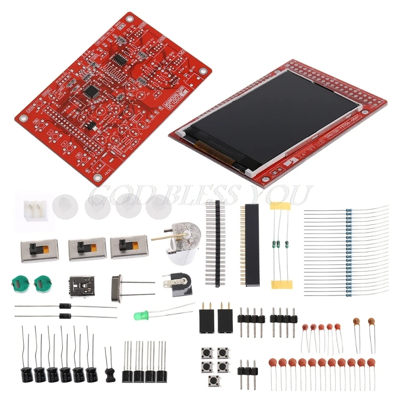 

DIY DSO138 Digital Oscilloscope 1Msps Kit with P6100 Probe Parts Diagnostic Set
