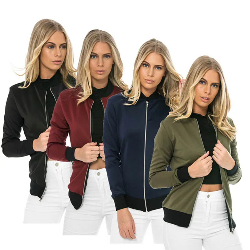 2017 autumn long sleeved simple solid color jacket small