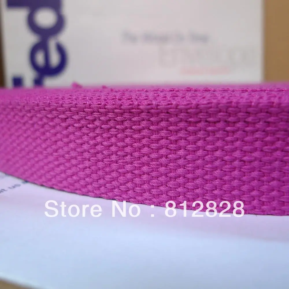 

50 Yards 1'' 25mm #33 Fushia Color Bag Straps Cotton Webbing Free Shipping