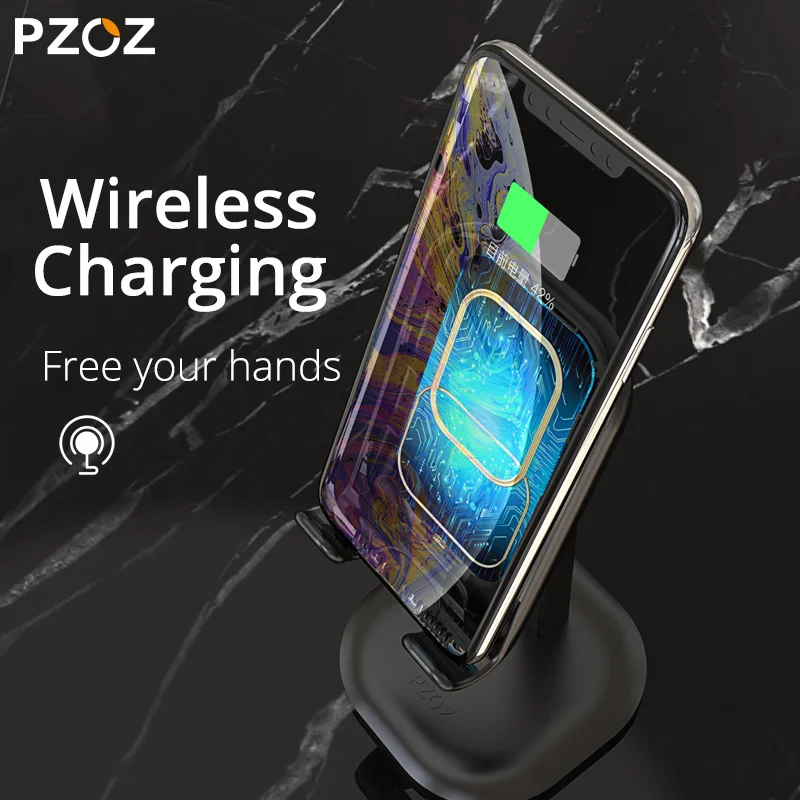 PZOZ Qi Drahtlose Ladegerät Telefon Halter Dock Stehen für iphone 8 X XR XS Max 10 W Drahtlose schn
