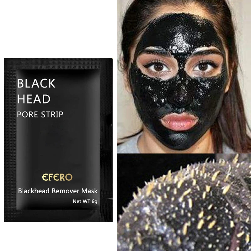 10 уход за лицом для носа EFERO черная маска упак./лот акне угрей для удаления минералов пор очищающее средство Пилинг от Угольная маска для