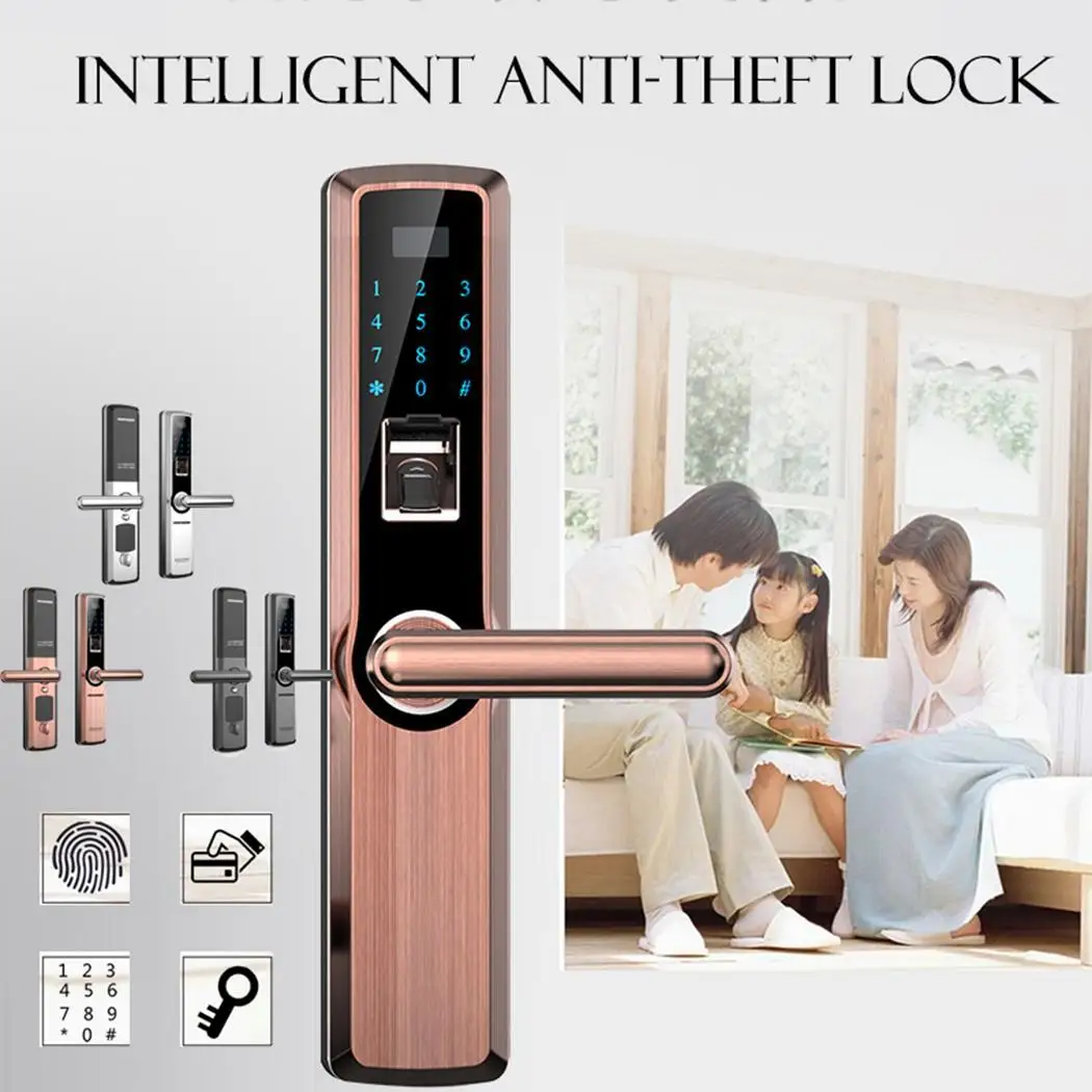 

HOJOJODO X2 Digit Fingerprint Door Lock Keyless Entry Smart Anti-theft Lock For Home Security Stainless Steel Door Lock