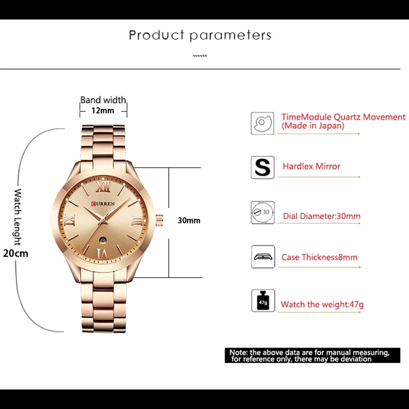 Curren Reloj Mujer Women Watches Gold Quartz Ladies Watch Female Clock Wrist Watches Bayan Kol Saati  For Women Montre Femme