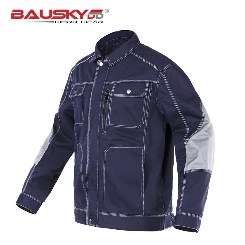 Bauskydd Mens workwear multi pocket dark blue work jacket workwear