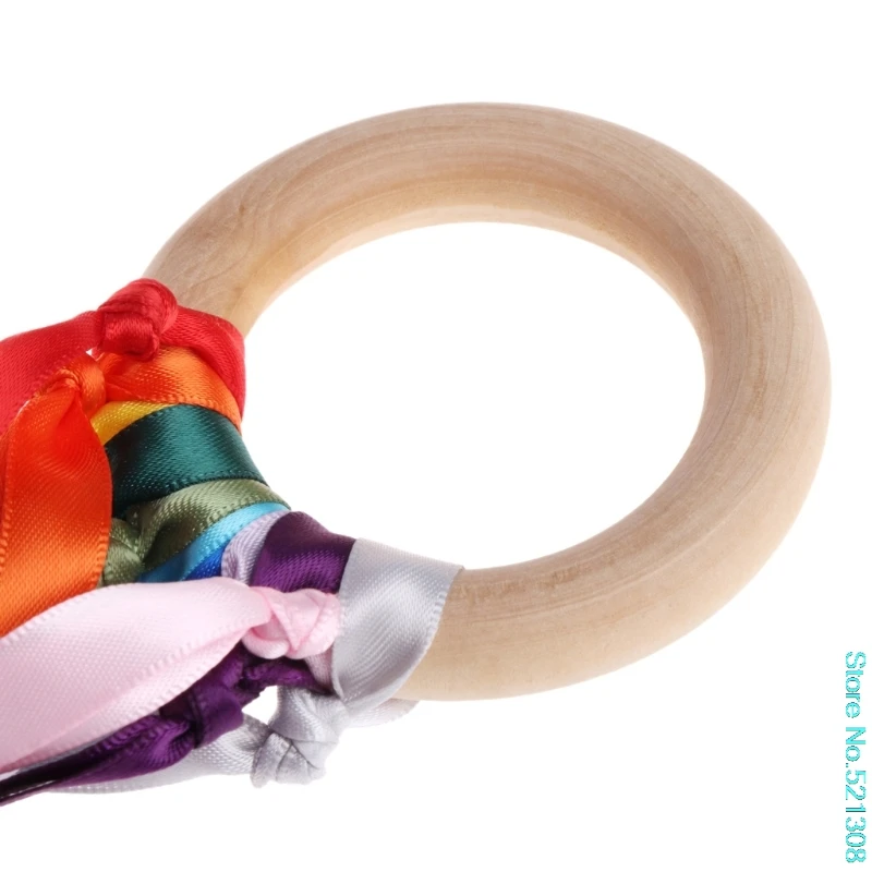 Ручной работы из натурального дерева лента браслет для прорезывающихся зубов детские Душ жевательная игрушка