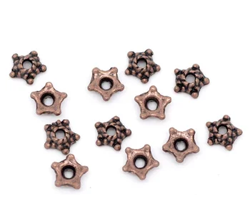 

Doreen Box Lovely 500 Copper Tone Star Bead Caps Findings 5mm(fit 8-14mm) (B09944)