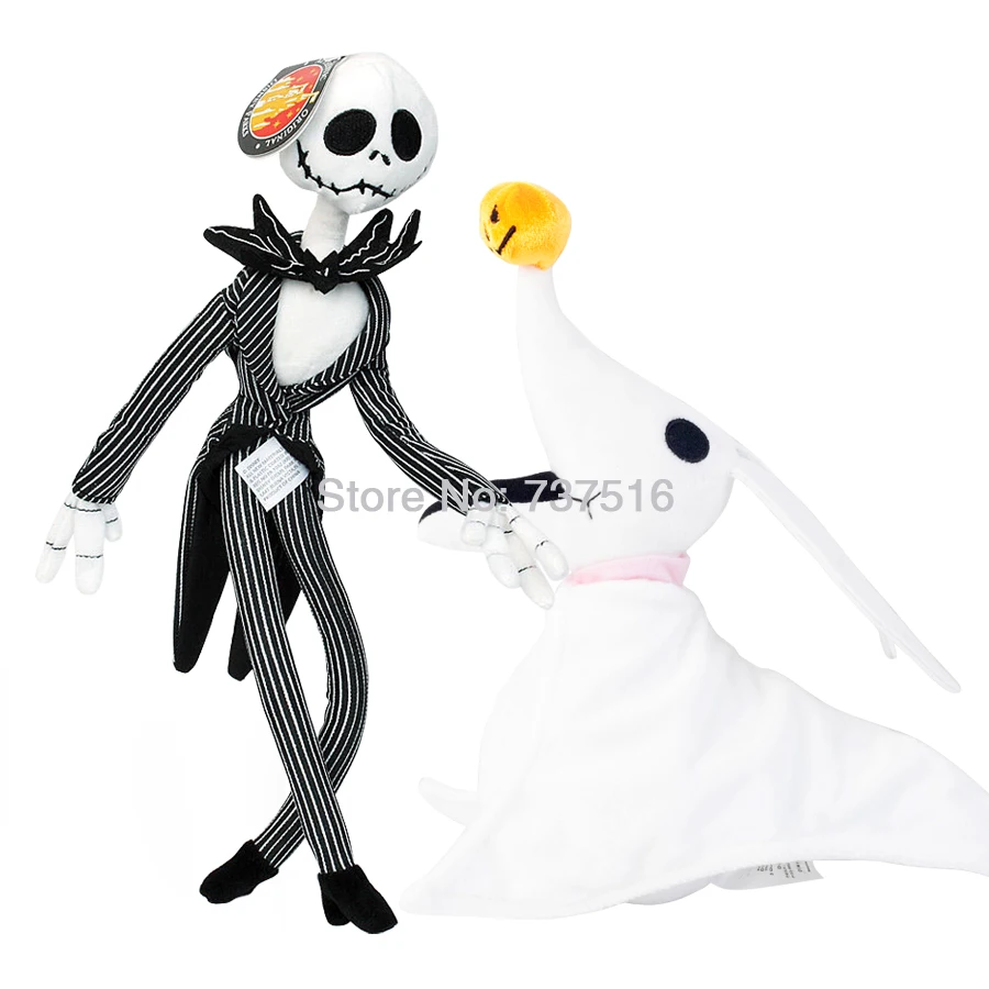 Кошмар перед Рождеством, мягкая игрушка 12," Jack Plush& 8" Skellington's ghost Zero dog на Хэллоуин, тыква, нос, 2 шт