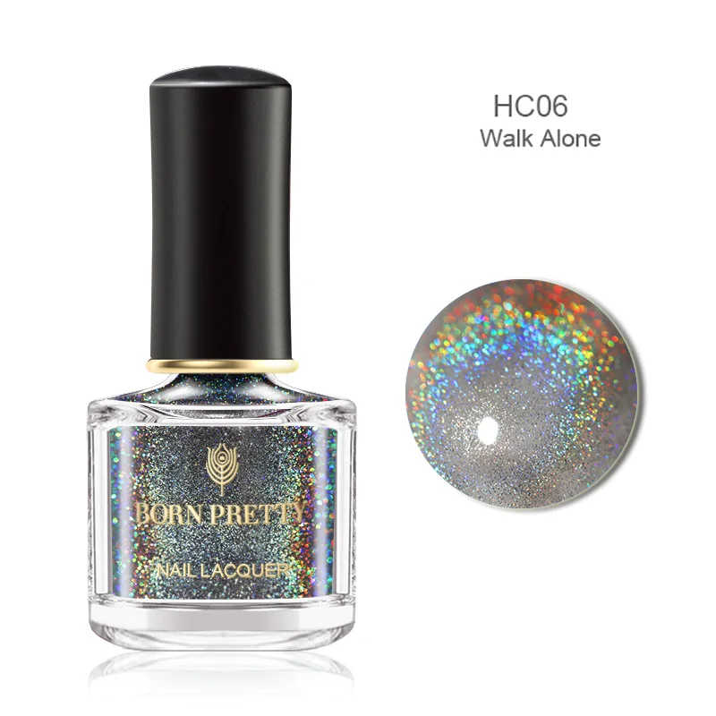 BP-HC06 Born pretty, голографическая Лазерная лак для ногтей 6 мл Лак серии Flowish Сияющий Блестящий лак для ногтей - Цвет: BP-HC06