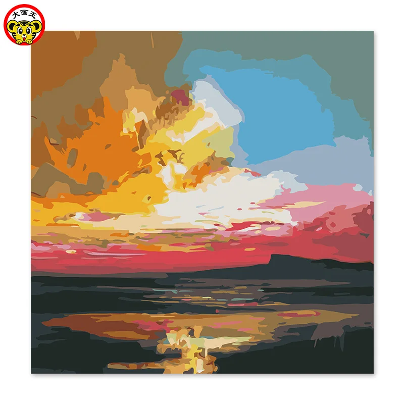 

painting by numbers art paint by number Burning cloud Abstract sky Digital Painting Decorative paintings Taste Living room paint