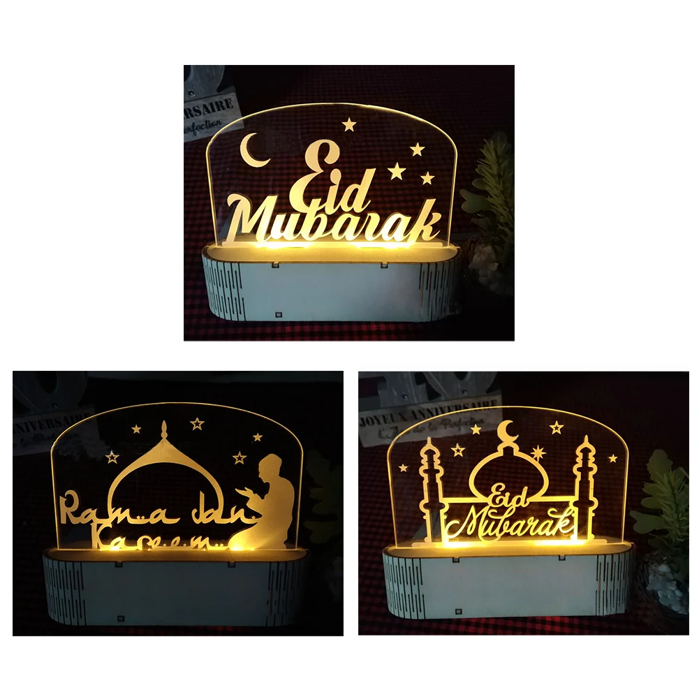 3D EID Mubarak светодиодный настольный светильник Eid al-Fitr tablelamp декоративный Ramadan Kareem ночник Mubarak настольный свет# CO