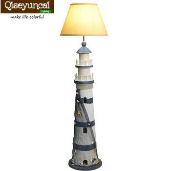 

Qiseyuncai 2018 new Mediterranean living room vertical floor lamp children bedroom bedside simple creative eye study lamp