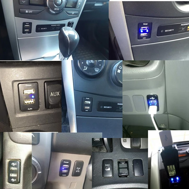 Двойной USB зарядное устройство для Toyota VIGO USB адаптер разъем интерфейс автомобиля 2 порта интерфейс приборной панели гнездо модификация автомобиля
