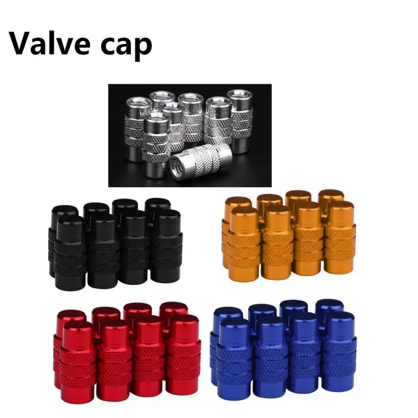 Valve Cap high quality Anodised Aluminium 8 Pcs Cylinder Style Presta