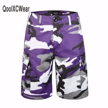 QoolXCWear новые мужские повседневные свободные камуфляжные шорты с боковыми карманами, мужские Модные шорты в уличном стиле хип-хоп