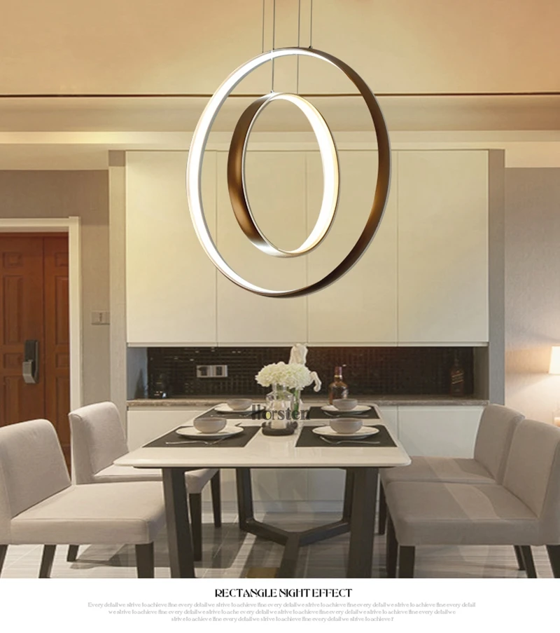Nordic Creative LED Pendant Lights Lamp Minimalist Aluminum Double Ring LED Hanging Lighting For Dining Room Bar Cafe (4)