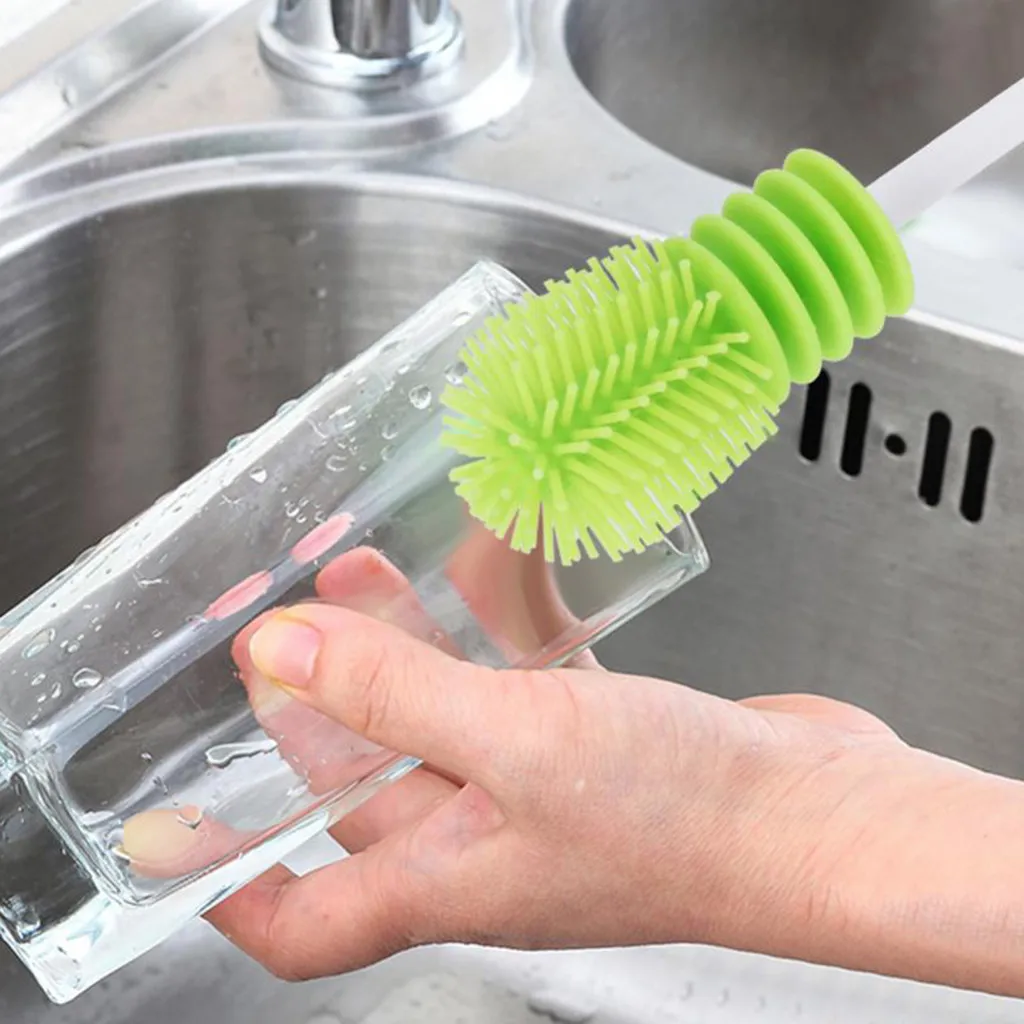 

Creative Bottle Brush Unique design For Baby Bottles Scrubbing Silicone Cleaning Tool Kitchen Cleaner For Washing Cleaning Brand