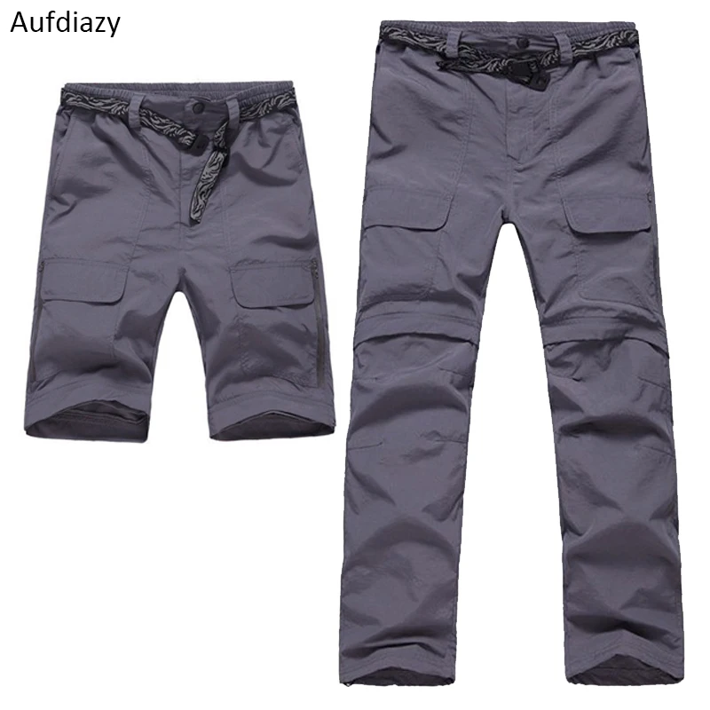 

Aufdiazy Men's Removable Quick Dry Fishing Trekking Pants Outdoor Breathable Trousers Sports Hiking Camping Male Pants JM060