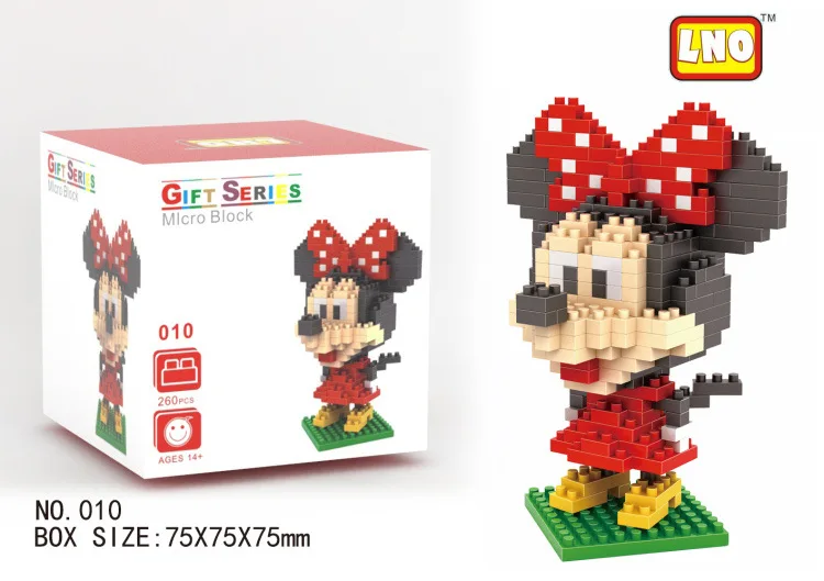 bojoy Building Blocks Mickey Minnie Duck Family Japanese Cartoon Anime Figures Toys Diamond Bricks Diy Kid Model lego (5)