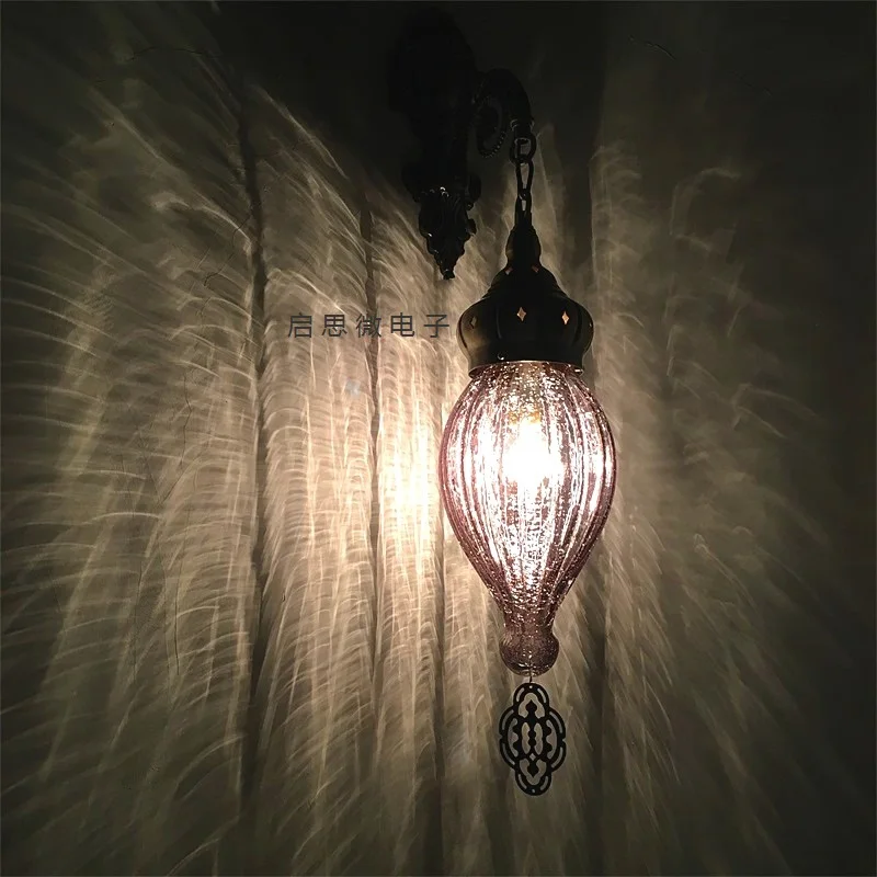 9 цветов Средиземноморский стиль арт-деко турецкий ледяной трещины настенный светильник стекло ручной работы Романтический настенный светильник для ресторана бара