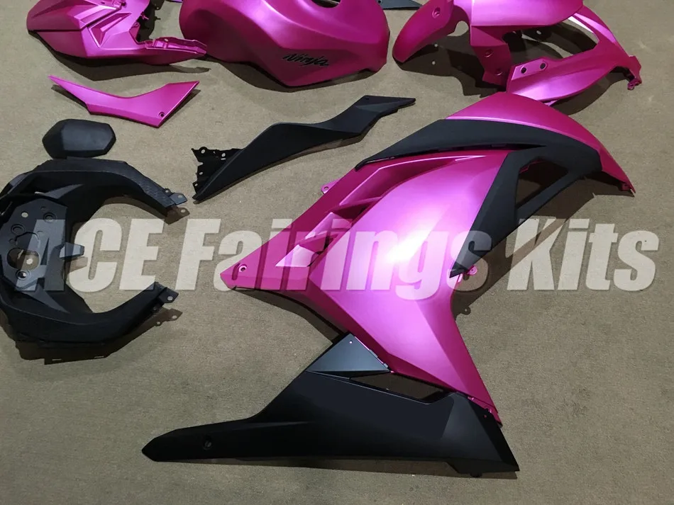 ABS Полный комплект обтекателя Для Kawasaki Ninja300 EX300 300R 2013 13 14 15 16 17 Обтекатели+ майка крышка розовый матовый Великобритании