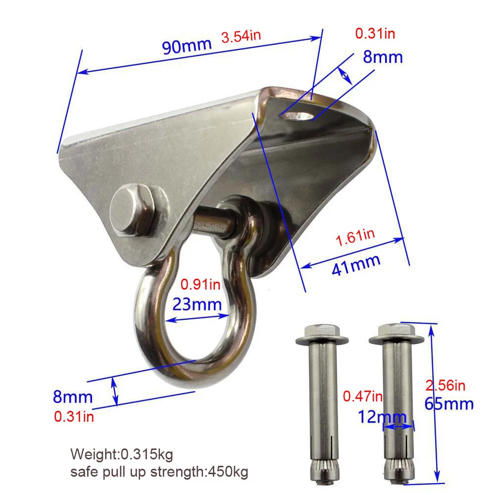 Поворотный крюк для гамак качели стул Подвеска из нержавеющей стали аксессуары для сидений комплект Йога упражнения гамак стул подвесные аксессуары