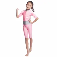 Цельные бикини для девочек Лоскутные купальные костюмы Мусульманский купальник для мусульман пляжные купальные костюмы Burkini детская одежда для плавания VKYY1035