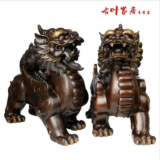 

B0601 421Copper brave Large a pair of home decoration opening gifts crafts decoration statue