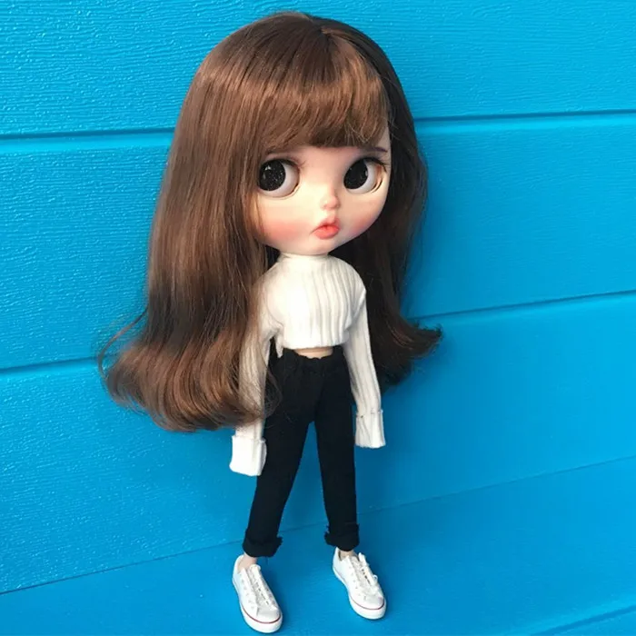 B230 Blyth Doll bjd одежда 30 см 1/6 куклы аксессуары azone длинный рукав белый вязаный Топ со
