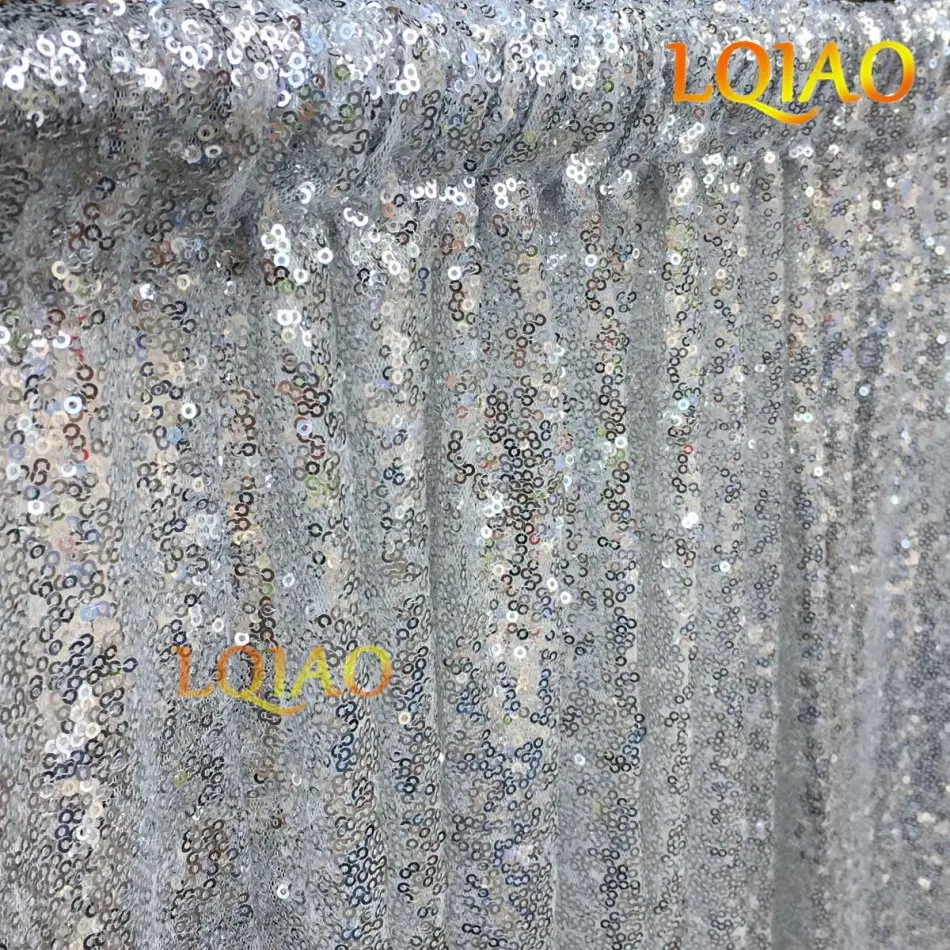 LQIAO серебряные шторы с блестками 8ftx8ft фон с пайетками для Свадебная фотокабина, вечерние/рождественские украшения, драпировки 240 см x 245 см