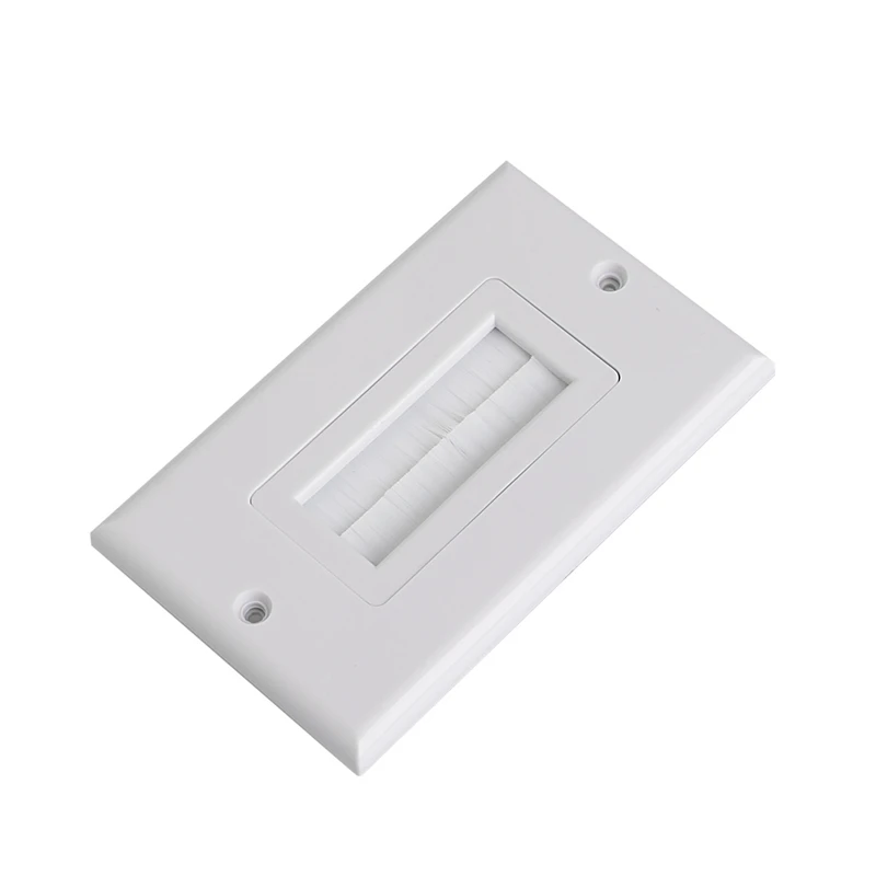 

1 Single Gang Bristles Brush Wall Plate Port Insert Cover Outlet Mount Panel