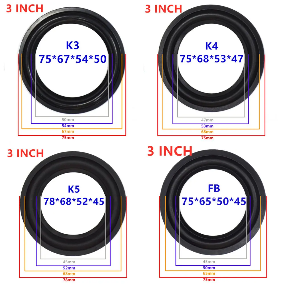 3 Inch Audio Speaker Repair Woofer Speaker Rubber Surround Repair