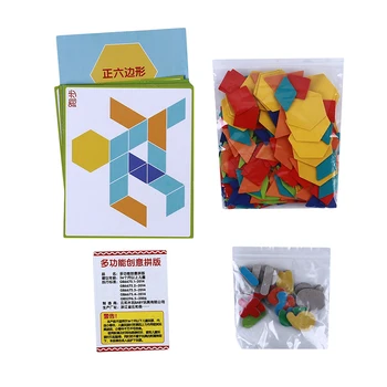 

170 pcs/set Colorful Wooden Tangram Puzzle Toys Geometric Shape Game Creativity Jigsaw Baby Kids Preschool Teaching Toy