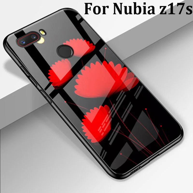

Tempered Glass Case For Nubia z17s Case Soft Silicone Frame Hard Cover For Nubia z 17 s Case nubiaz17s nx5895j cases shell