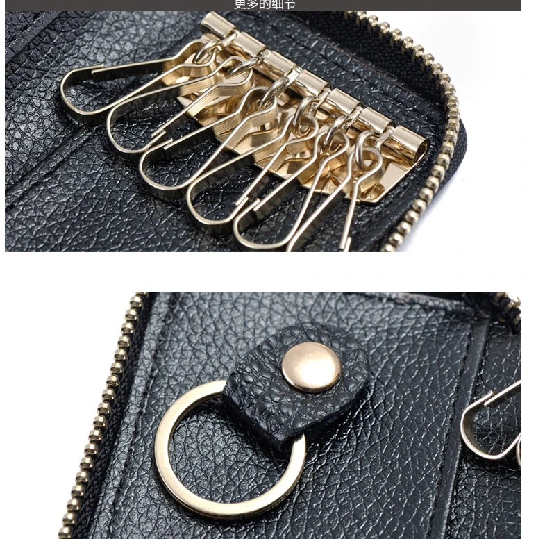 Wholesale Leather  Car Key Case Wallet Bag  Men's Card Package Multi-function Women's Purse Real Estate Gifts customization